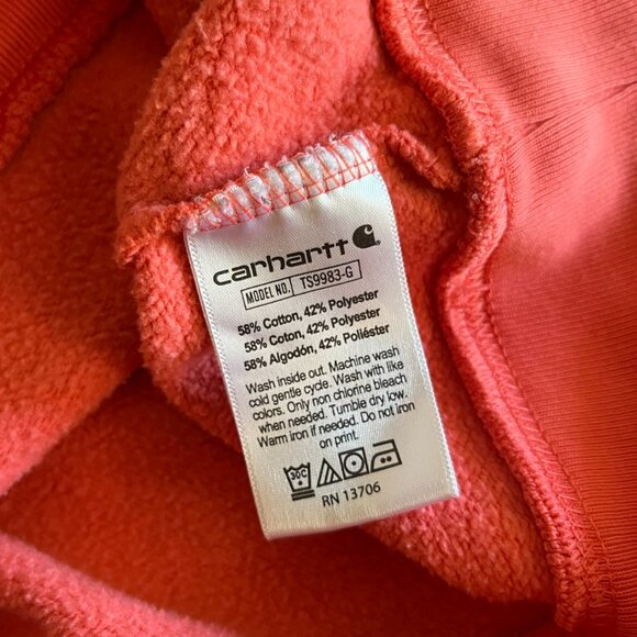 Carhartt coral pink logo hoodie M 10 - Picture 7 of 7